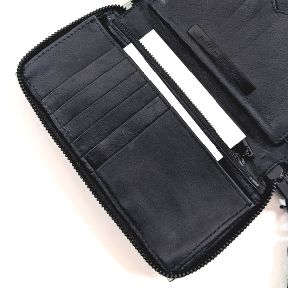 NWT Loeffler Randall Mint (Light Blue-Green) Leather "Zip Wallet" Wristlet - Picture 7 of 10